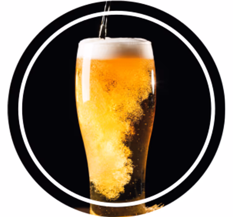 Sottobicchieri birra birra frizzante nel bicchiere - TenStickers