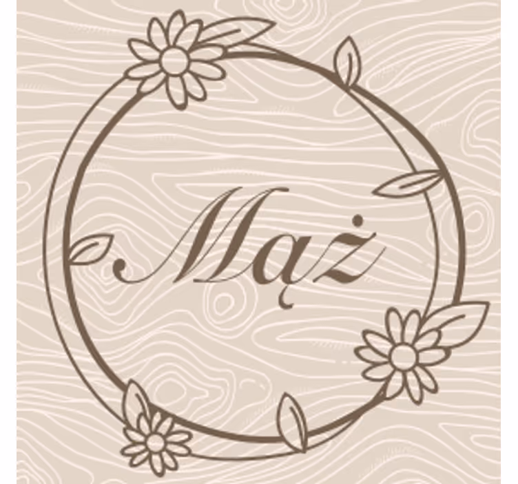 Sottobicchieri personalizzabile con monogramma floreale - TenStickers