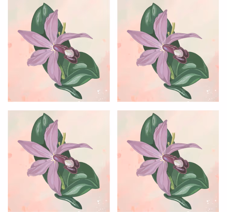 Sottobicchieri moderno fioritura di orchidea elegante - TenStickers
