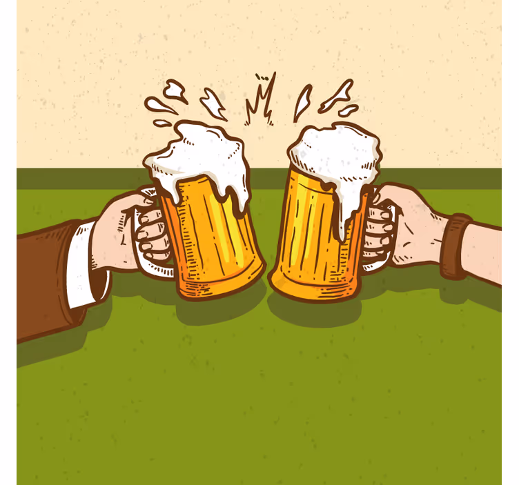 Sottobicchieri birra boccali di birra che tintinnano - TenStickers