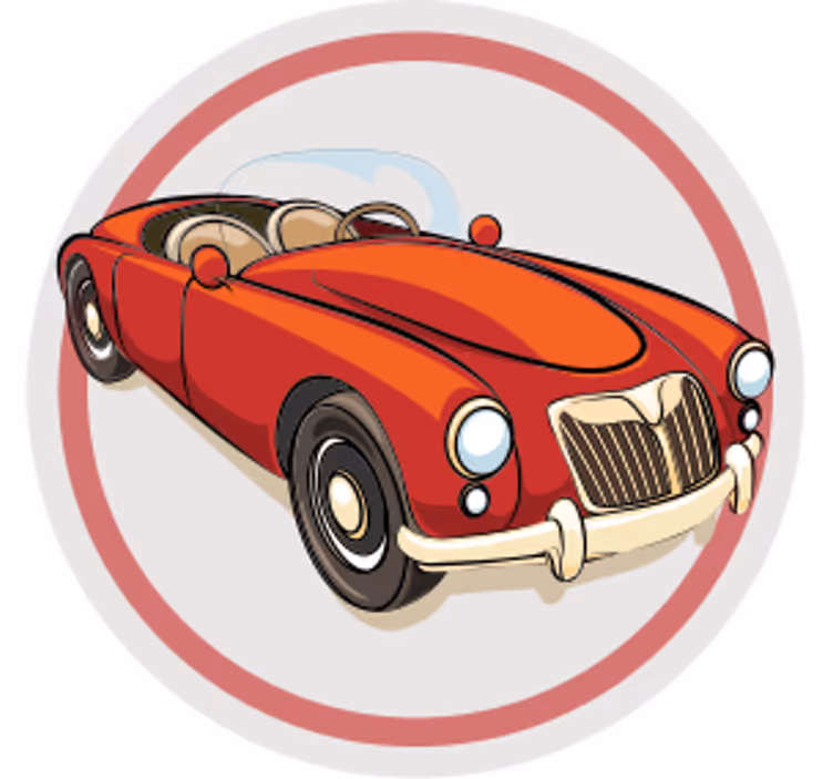 Sottobicchieri nerd auto sportiva rossa vintage - TenStickers