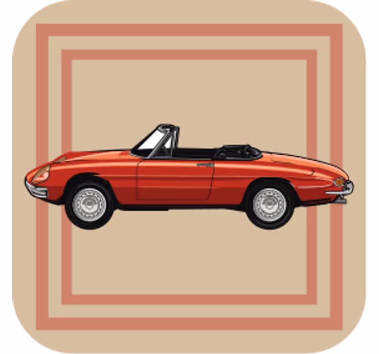 Sottobicchieri vintage illustrazione di auto d'epoca - TenStickers