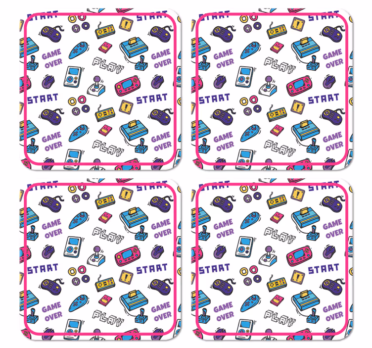 Sottobicchiere  tema frikis Simboli game over retrò - TenStickers