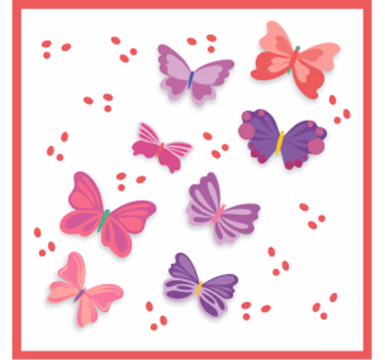Sottobicchieri nerd illustrazioni di farfalle vivaci - TenStickers