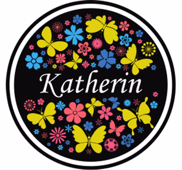 Sottobicchieri personalizzabile farfalla floreale - TenStickers