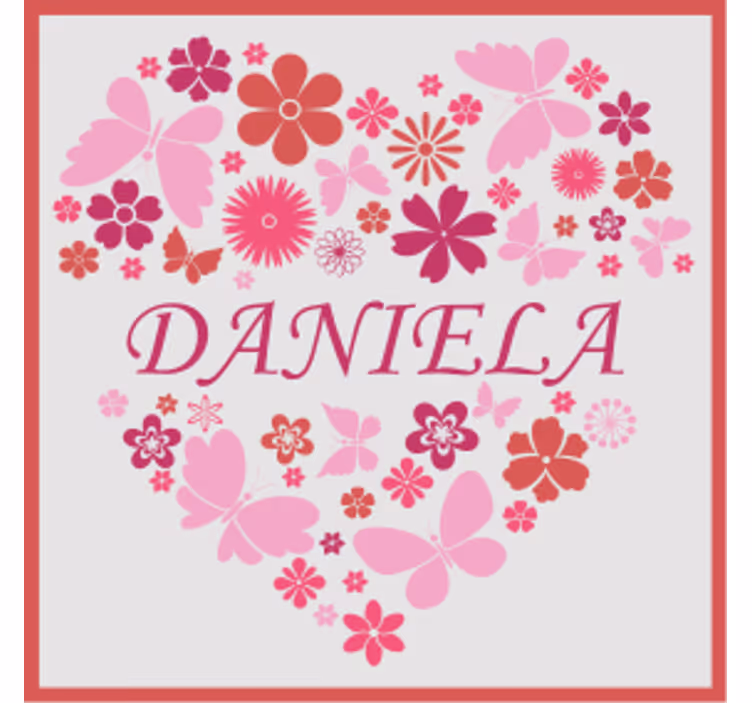 Sottobicchieri personalizzabile composizione floreale cuore - TenStickers