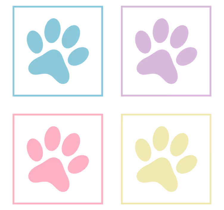 Sottobicchieri moderno orme colorate - TenStickers