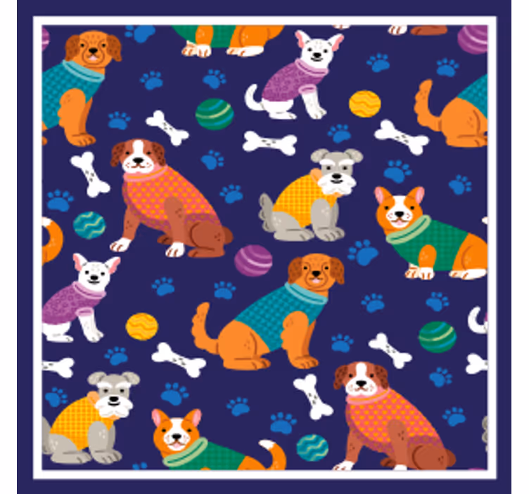 Sottobicchieri personalizzabile motivi colorati di cani - TenStickers