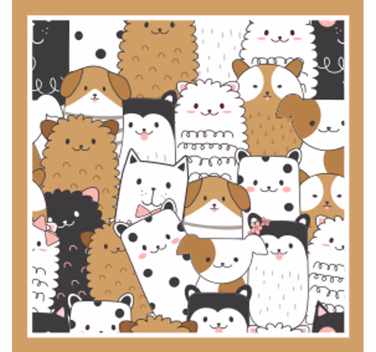 Sottobicchieri nerd con motivi di facce di animali - TenStickers