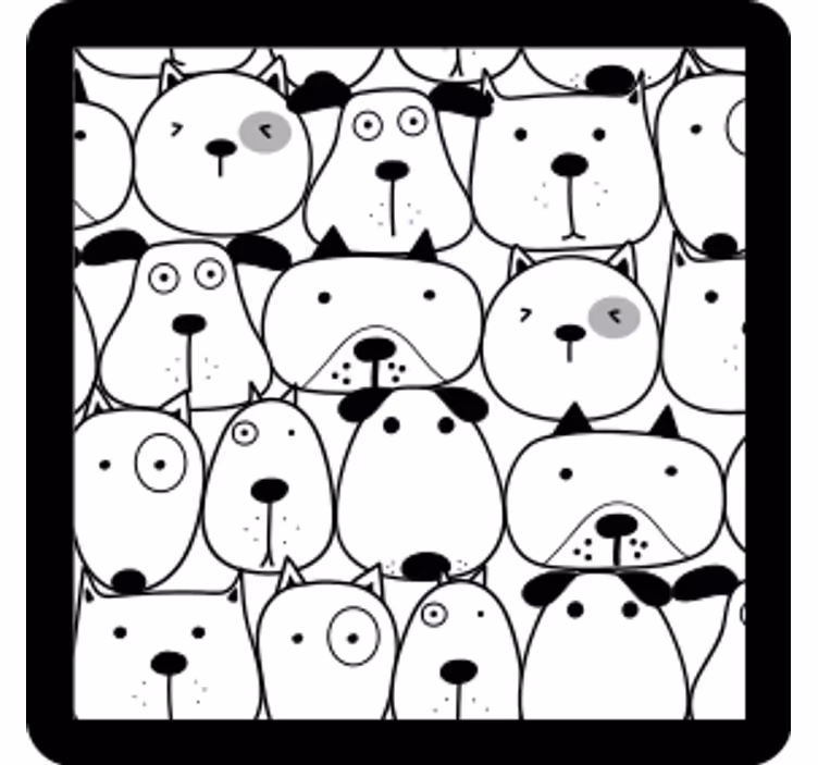 Sottobicchieri nerd faccine di cani bizzarri - TenStickers