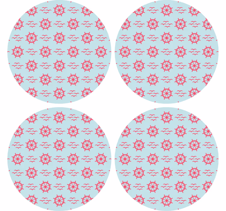 Sottobicchieri nerd motivo timone nautico - TenStickers