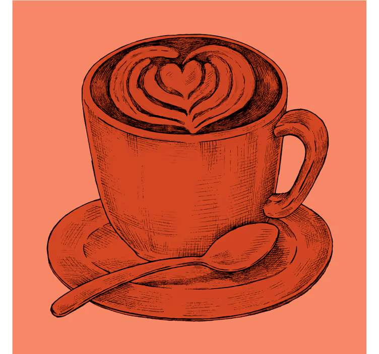 Sottobicchieri vintage con motivo a cuore - TenStickers