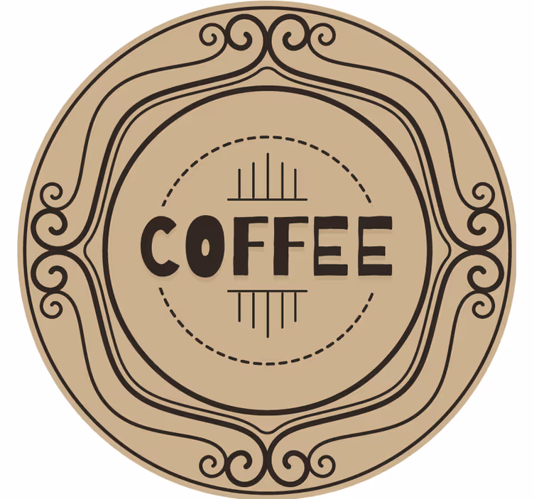 Sottobicchieri personalizzabile emblema circolare elegante - TenStickers