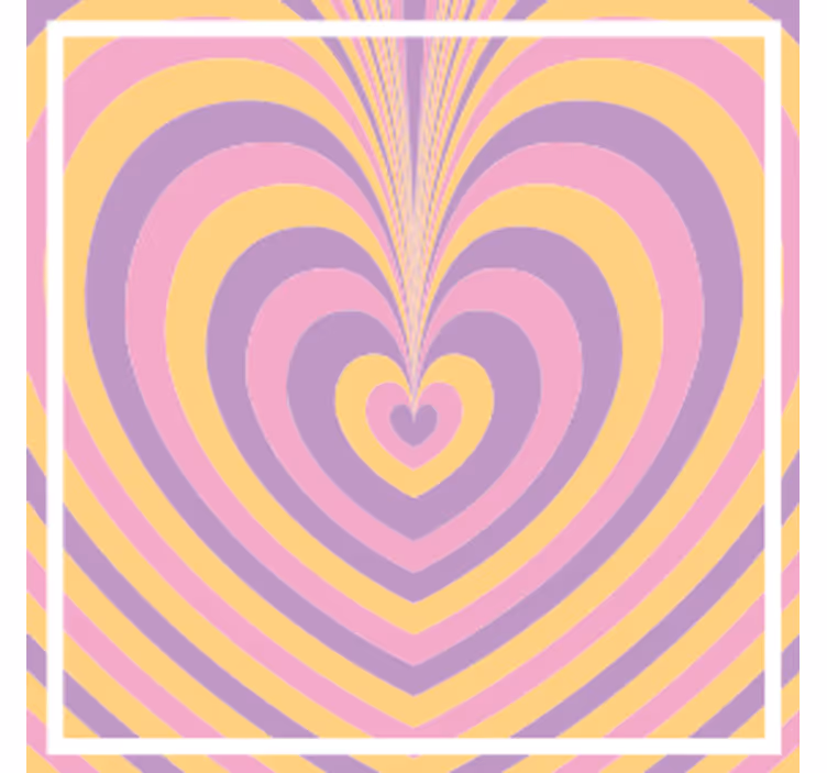 Sottobicchieri vintage con motivi cuori concentrici - TenStickers