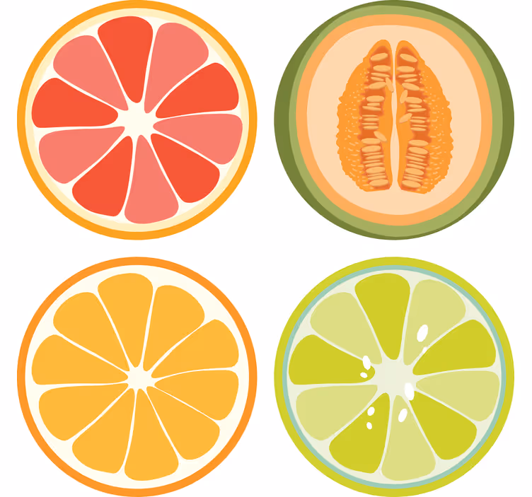Sottobicchieri nerd fette di frutta - TenStickers