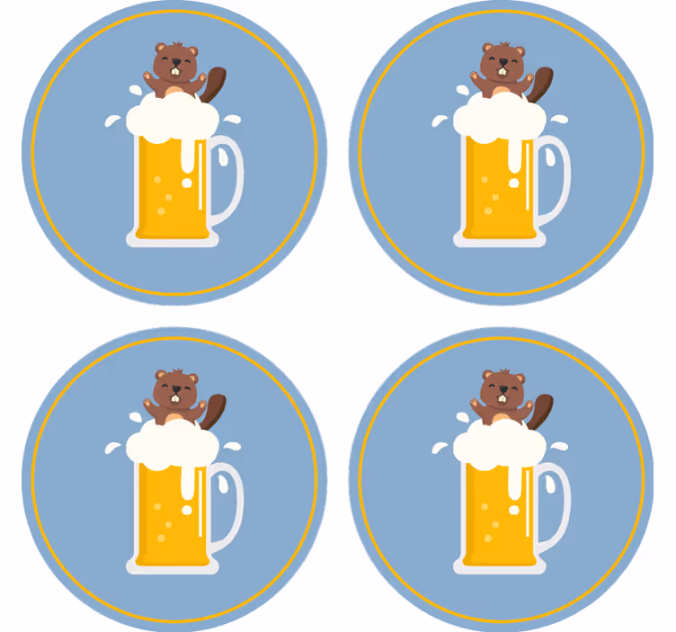 Sottobicchieri birra tazza castoro allegro - TenStickers