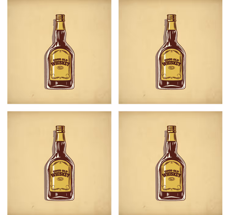 Sottobicchieri birra buona vecchia bottiglia di whiskey - TenStickers