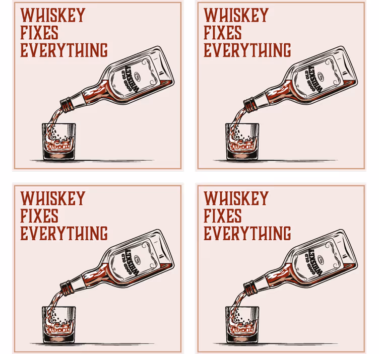 Sottobicchieri con frase verso il whiskey - TenStickers