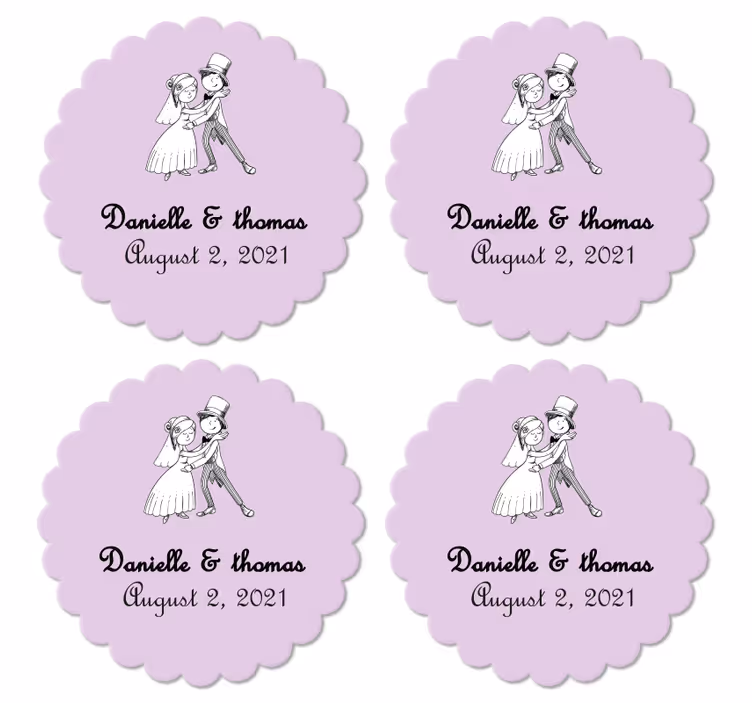 Sottobicchiere per matrimonio personalizzabili - TenStickers