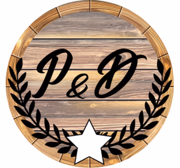 Sottobicchieri personalizzabile iniziali in legno barrel - TenStickers
