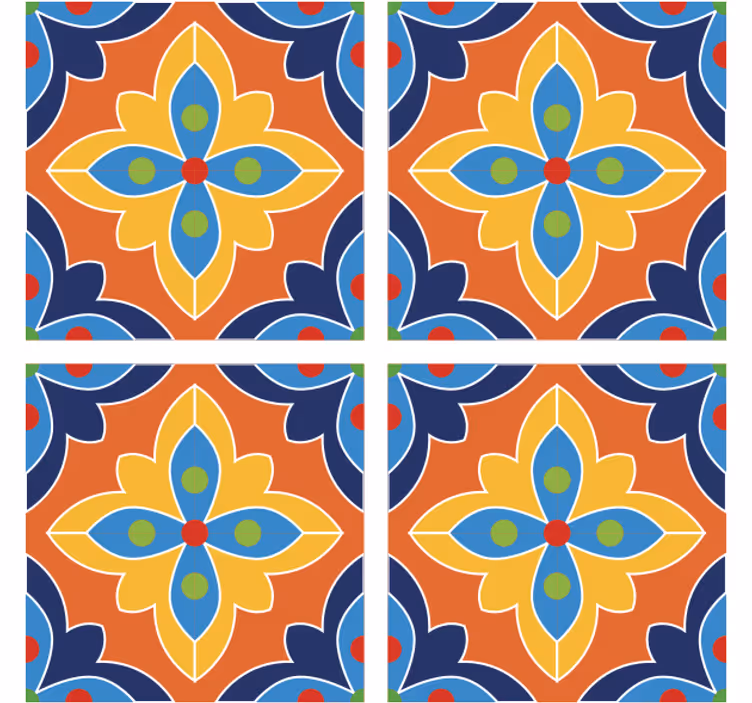 Sottobicchieri con motivi illustrazione floreale vivace - TenStickers