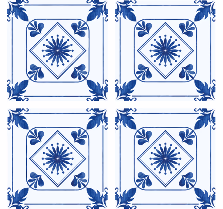 Sottobicchieri effetto piastrella composizione floreale - TenStickers