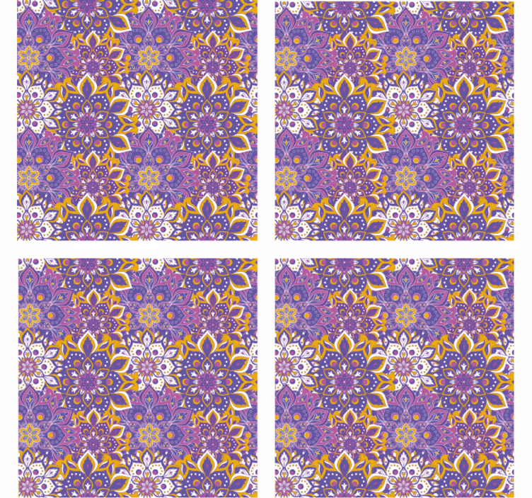 Sottobicchieri con motivi elementi botanici elaborati - TenStickers