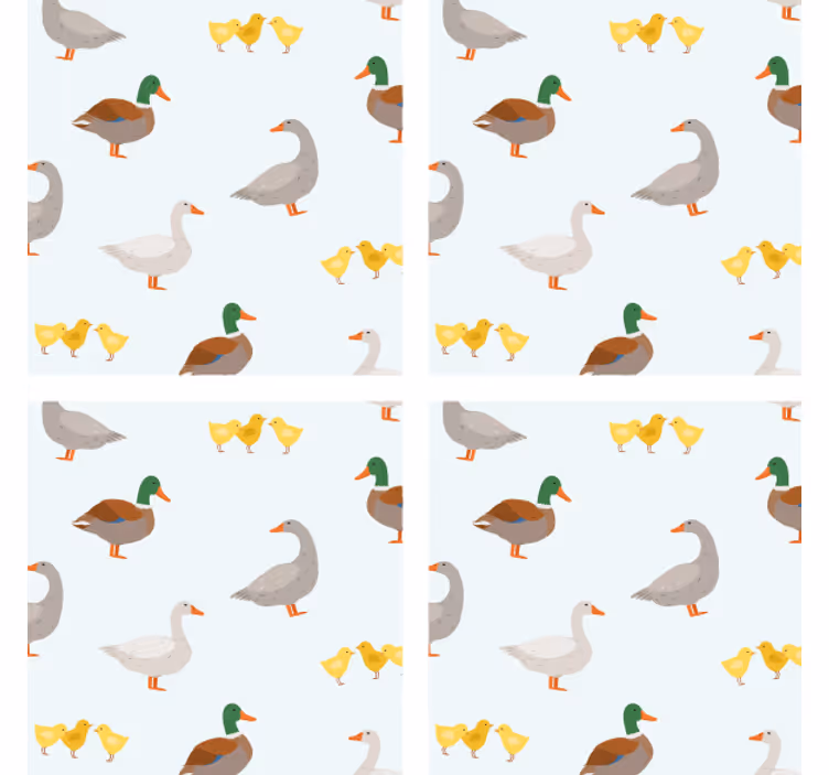 Sottobicchieri personalizzabile con motivi di anatra buffi - TenStickers