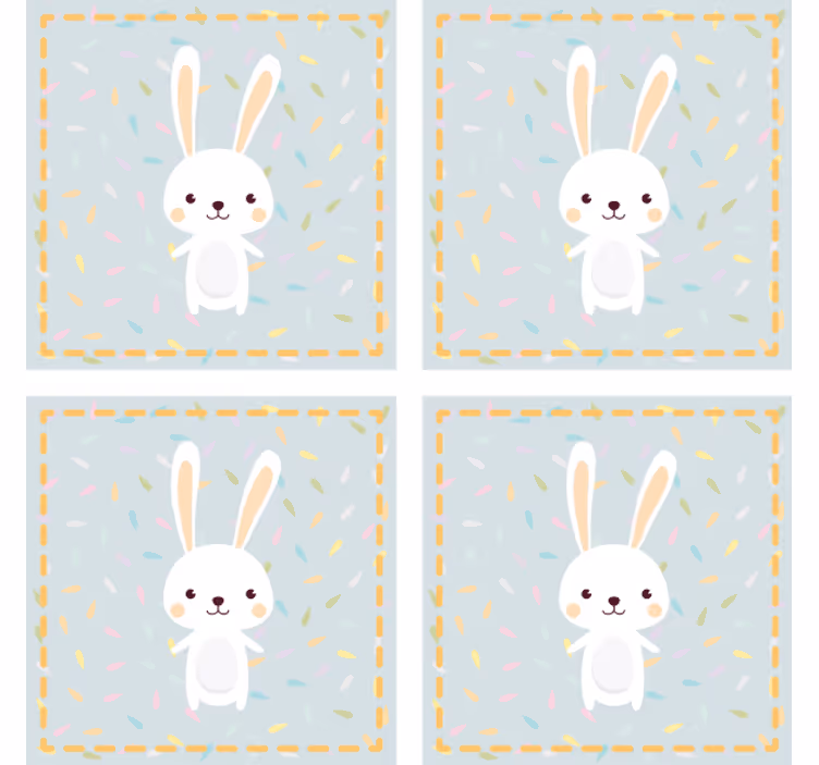 Sottobicchieri nerd personaggio coniglio carino - TenStickers