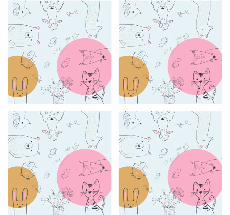 Sottobicchieri nerd illustrazioni animali fantasiose - TenStickers