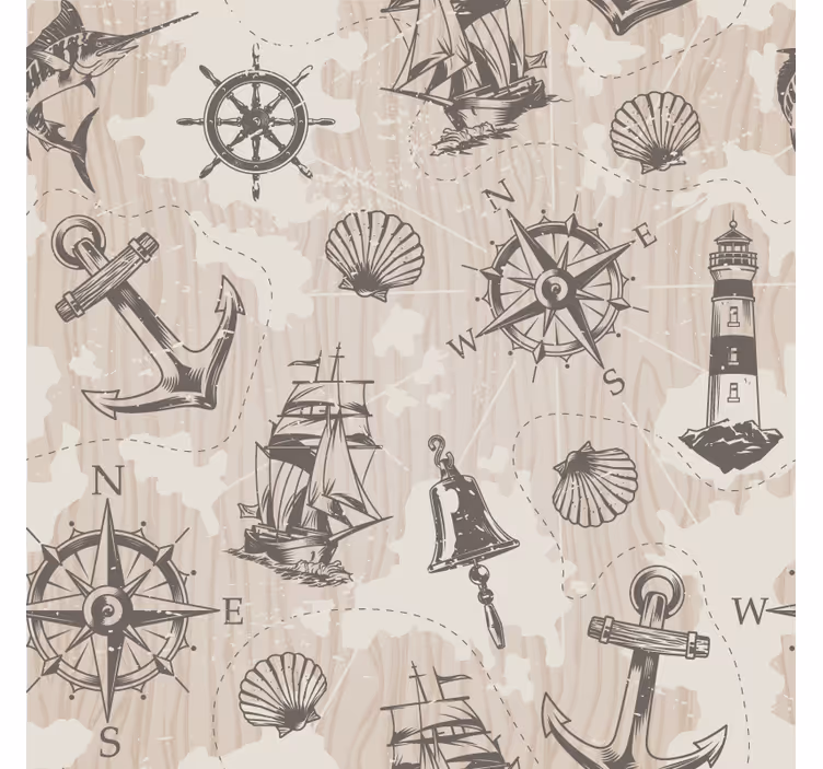 Sottobicchieri nerd con motivi a tema nautico - TenStickers