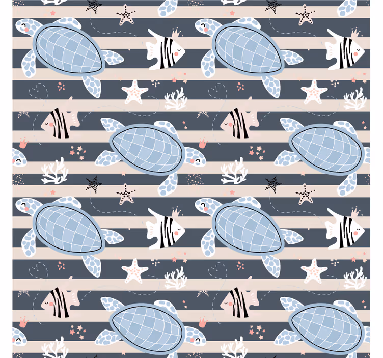 Sottobicchieri vintage design a motivi tartaruga - TenStickers