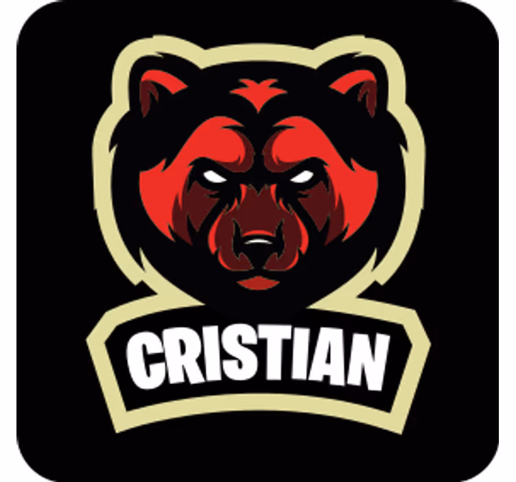Sottobicchieri con frase emblema orso con nome - TenStickers