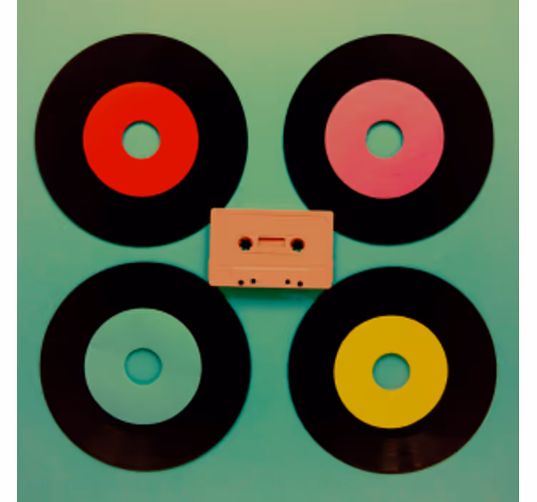 Sottobicchieri nerd set di dischi in vinile retro - TenStickers