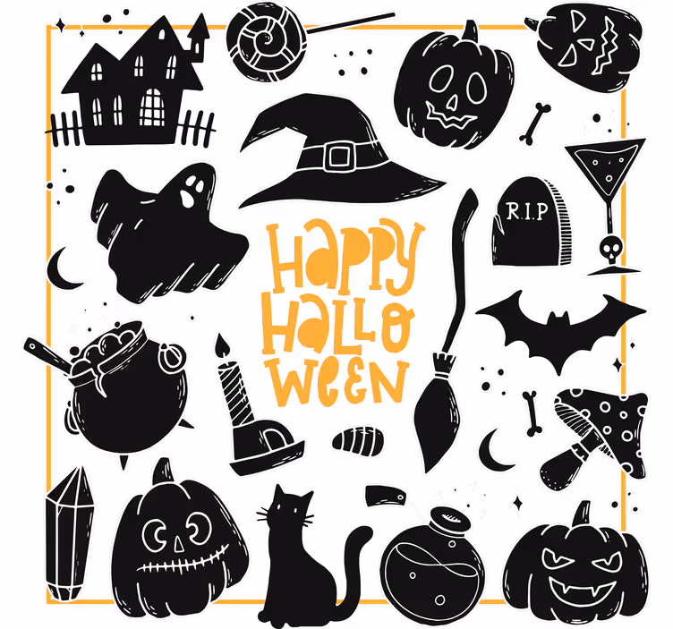 Sottobicchieri halloween illustrazioni inquietanti - TenStickers