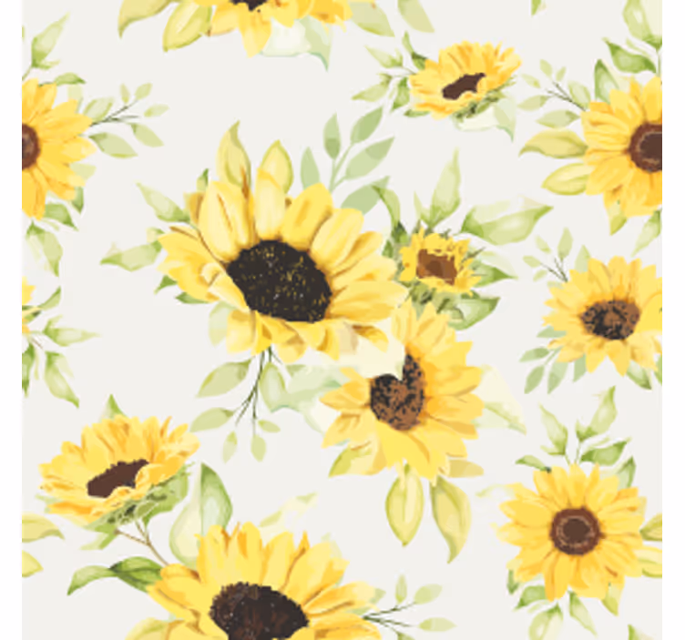 Sottobicchieri nerd motivo floreale girasole - TenStickers