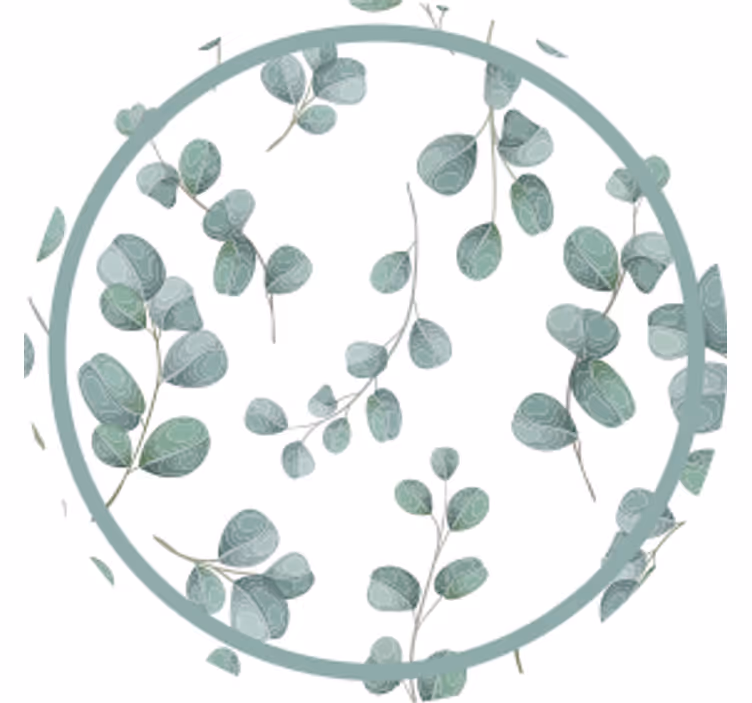 Sottobicchieri con motivi foglia di eucalipto - TenStickers