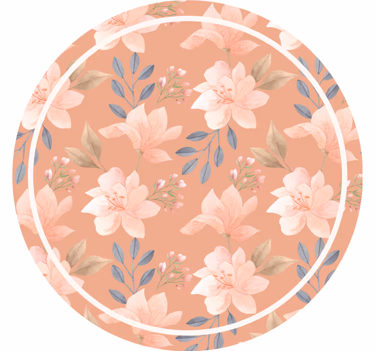 Sottobicchieri moderno motivo floreale con foglie - TenStickers