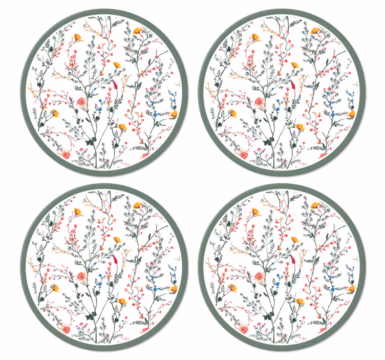 Sottobicchiere  personalizzato moderno Fiori da giardino sottili  - TenStickers