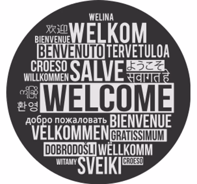 Sottobicchieri birra benvenuto saluto multilingue - TenStickers