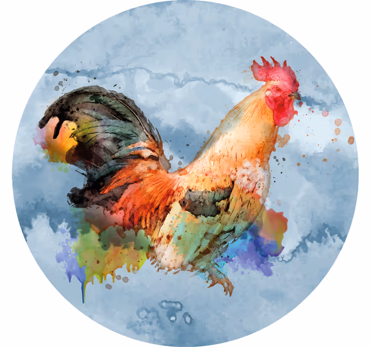 Sottobicchieri nerd illustrazione gallo vibrante - TenStickers