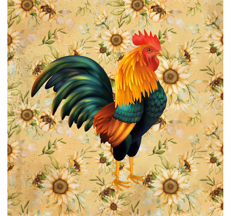 Sottobicchieri nerd illustrazione gallo colorato - TenStickers