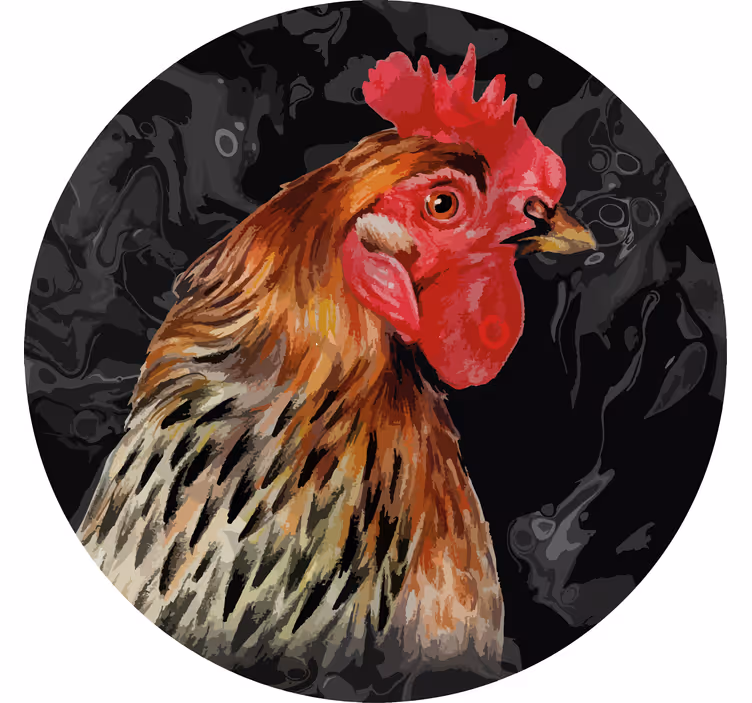 Sottobicchieri vintage ritratto di gallo realistico - TenStickers