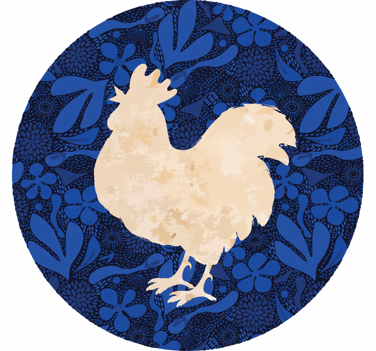 Sottobicchieri vintage silhouette floreale gallo - TenStickers
