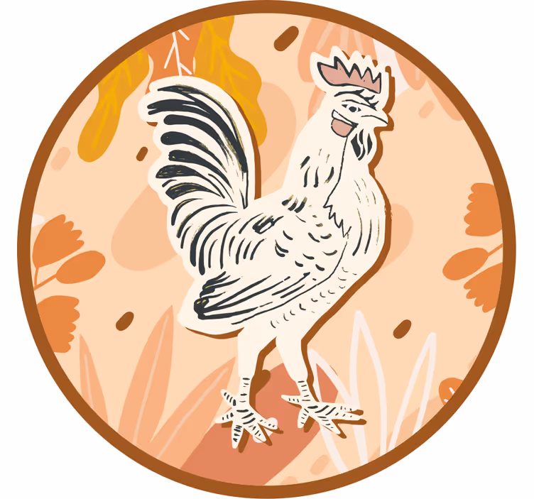 Sottobicchieri nerd illustrazione gallo stilizzata - TenStickers