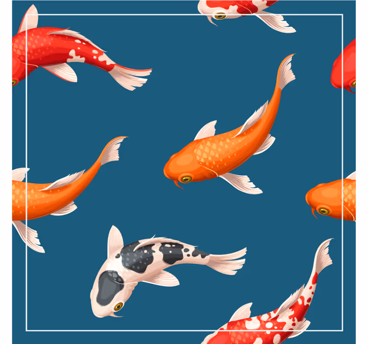 Sottobicchieri moderno motivo pesci koi colorati - TenStickers