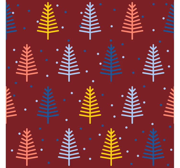 Sottobicchieri natalizi motivo ad alberi colorati - TenStickers