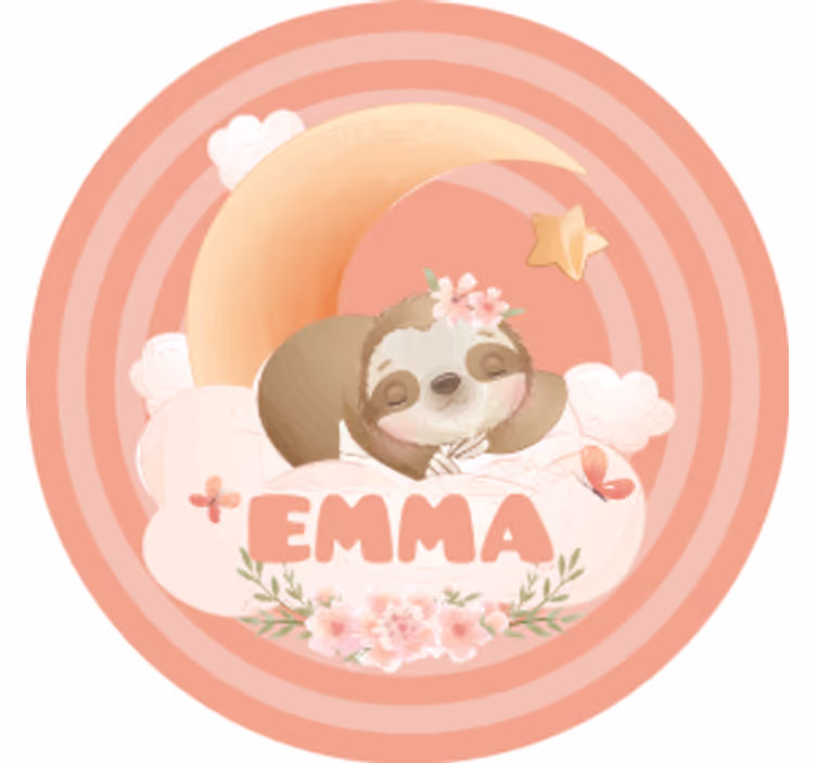 Sottobicchieri personalizzabile lento luna floreale - TenStickers