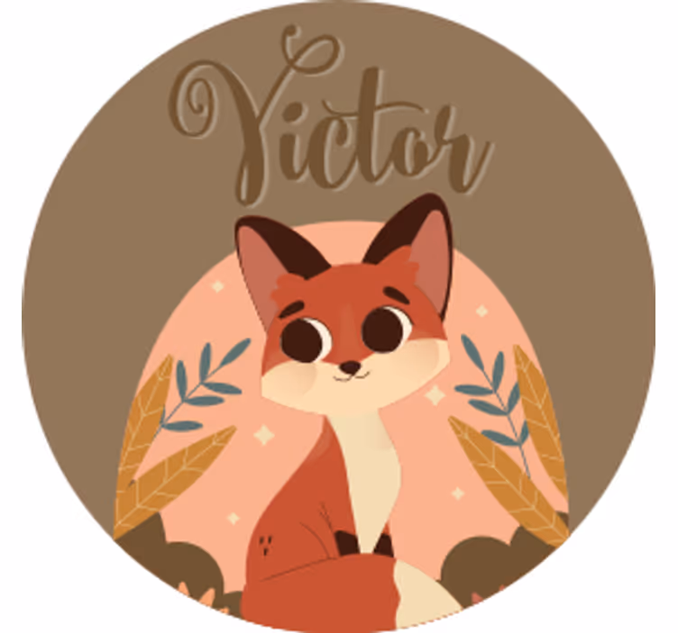 Sottobicchieri personalizzabile personaggio volpe carina - TenStickers