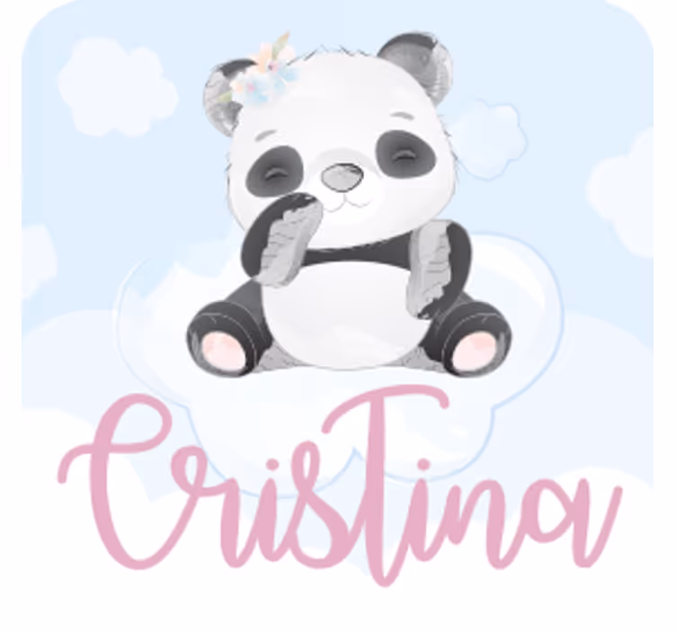 Sottobicchieri personalizzabile personaggio panda giocoso - TenStickers